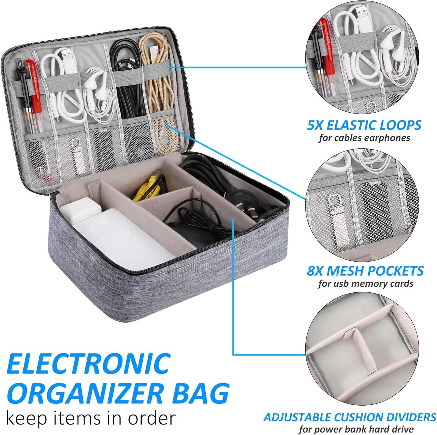 Multipurpose Electronic And Accessories Waterproof Travel Organizer