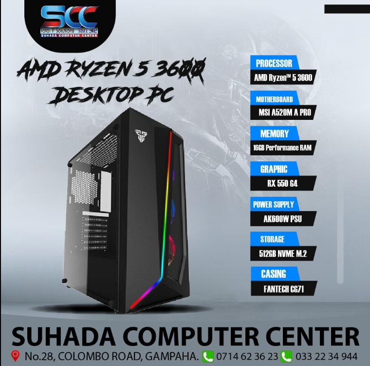AMD Ryzen™ 5 3600 16GB RAM 512GB NVME M.2 CG71 DESKTOP PC