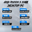 AMD Ryzen™ 5 5500 (RAM) – 16GB SSD – 512GB NVME M.2 RAID MAX MESHIAN X921 RGB