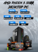 AMD Ryzen™ 5 5500 16GB RAM 512GB NVME M.2 -NVME CASING RUIX CG71 DESKTOP PC