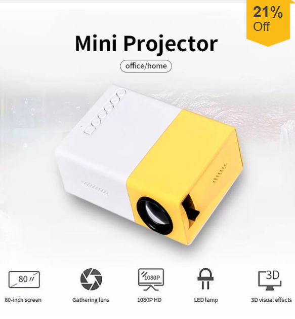 YG300 Pro LED Mini Projector 1080P Full HD Supported HD/M USB AV TF PS4 Portable Home Media Player Ratings 1