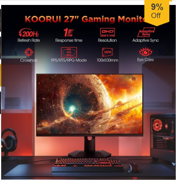 KOORUI S2721PM QHD Mini-LED 200Hz Professional Monitor