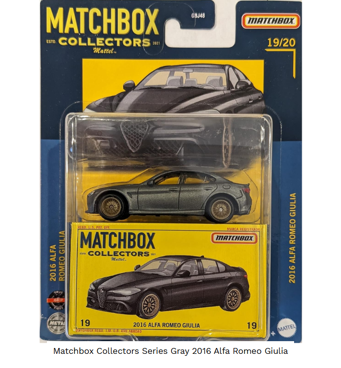Matchbox Collectors Series Gray 2016 Alfa Romeo Giulia