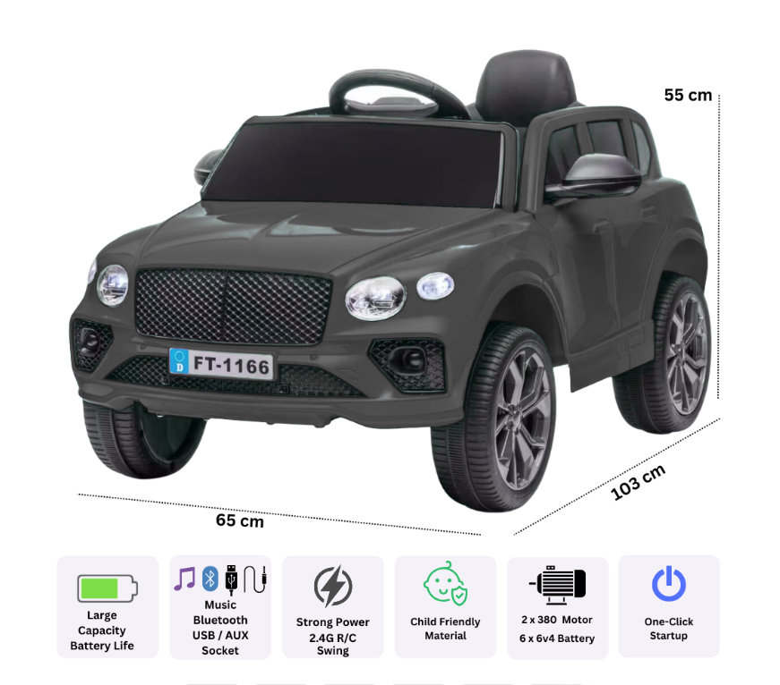 Bentley Sport Ft1166P Vehicle Electric Toy Car for Children – Rechargeable Car ( RC Car ) – Black