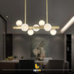 7 Globe gold plated dining chandelier – 00037