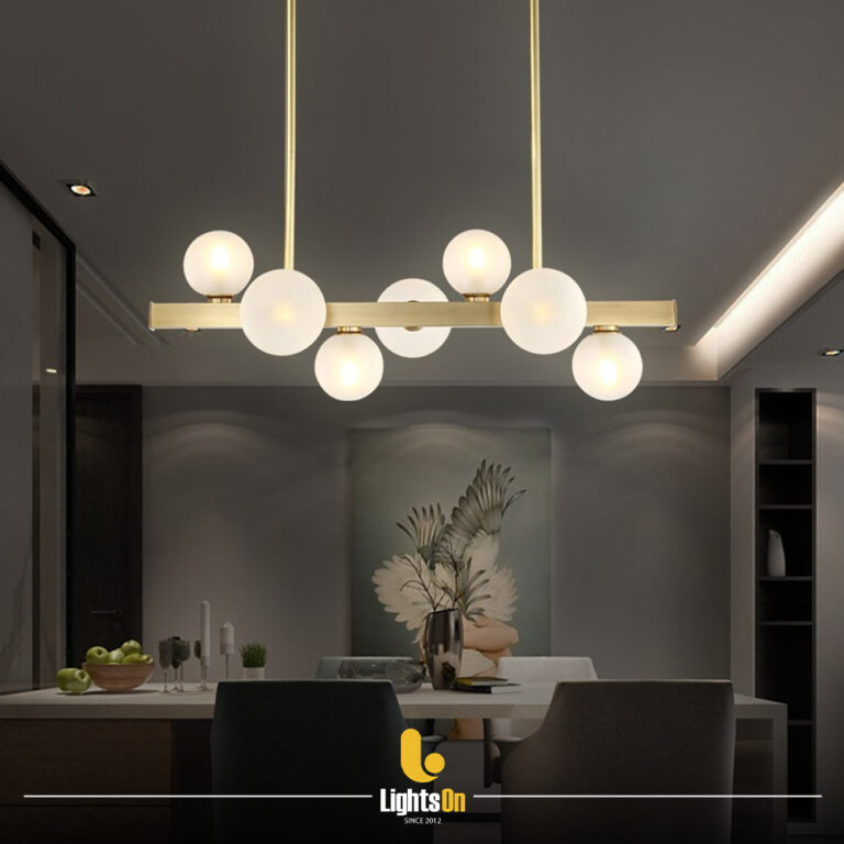 7 Globe gold plated dining chandelier – 00037