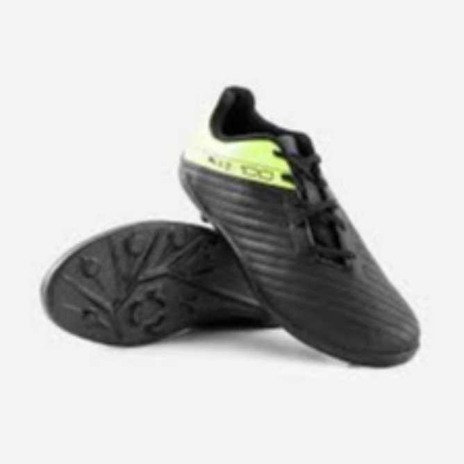 Kids Hard Ground Football Boots – Agility 100, Black (Size -36)