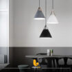 Aluminum Pendent light with leather strap – 00054