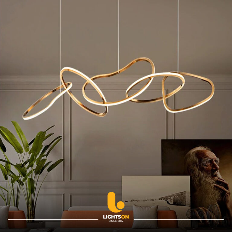 5 Shape Gold LED Chandelier – 00052