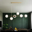6 Globe gold plated dining chandelier – 00036