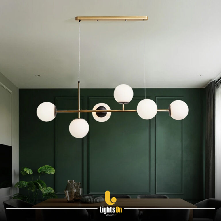6 Globe gold plated dining chandelier – 00036