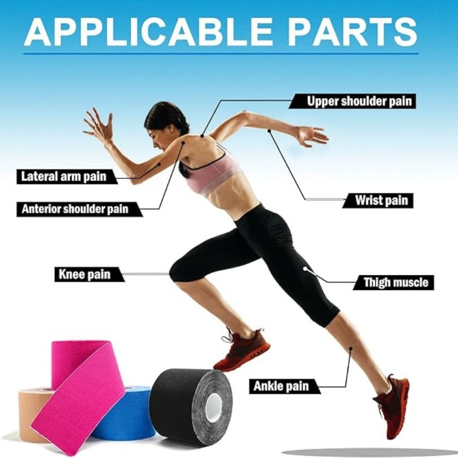 KINESIOLOGY TAPE – K TAPE – Sports Tape – Muscle Support Tape – Deep Blue