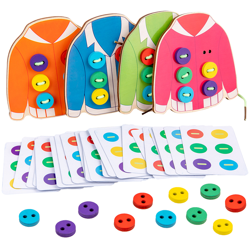 WOODEN CLOTH THREADING TOY