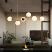6 Globe gold plated dining chandelier – 00036