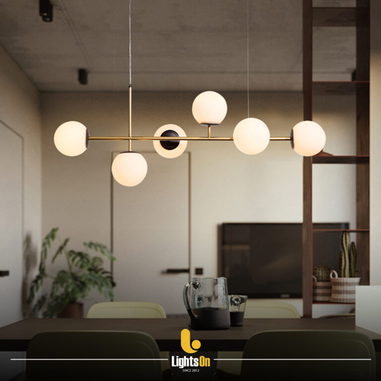 6 Globe gold plated dining chandelier – 00036