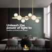 7 Globe gold plated dining chandelier – 00037