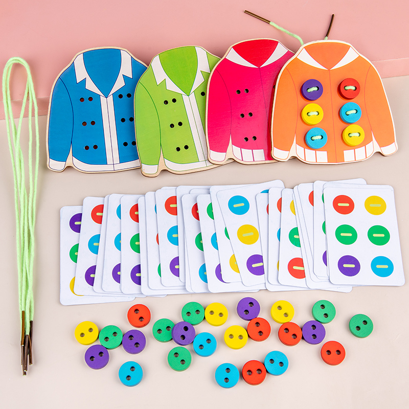 WOODEN CLOTH THREADING TOY