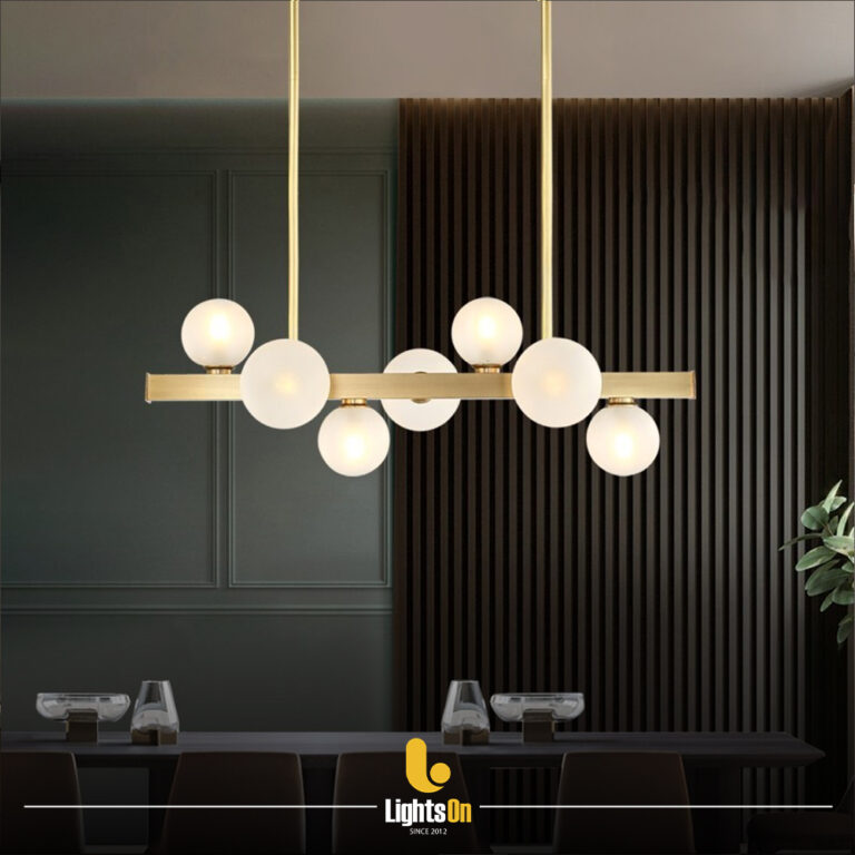7 Globe gold plated dining chandelier – 00037
