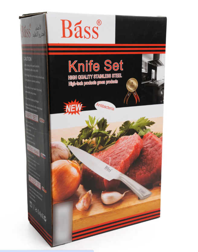 Stainless Steel 7-Piece Knife Set with Wooden Block – Durable Kitchen Tools for Sri Lankan Homes