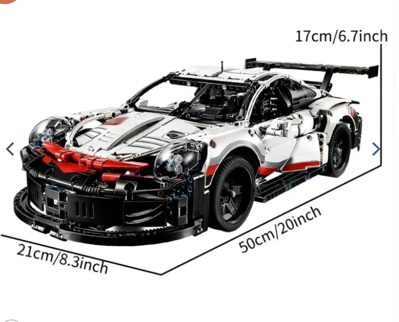 PORCHE 911 TECHNOLOGY BUILDING BLOCK RACING CAR 1631PCS