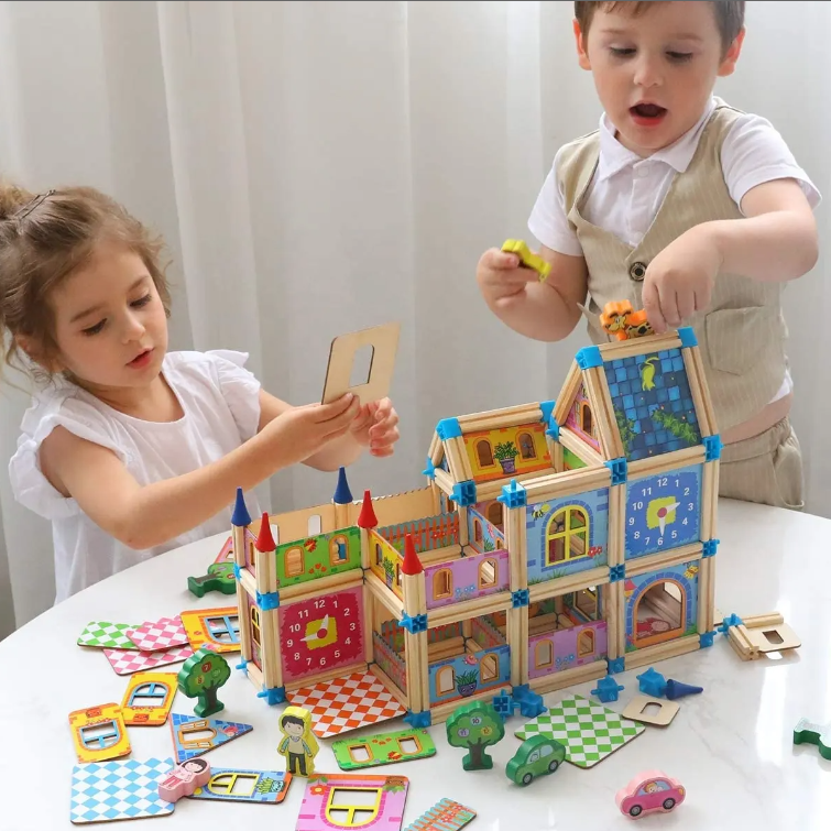 MASTER OF ARCHITECTURE WOODEN BUILDING BLOCKS SET 128PCS