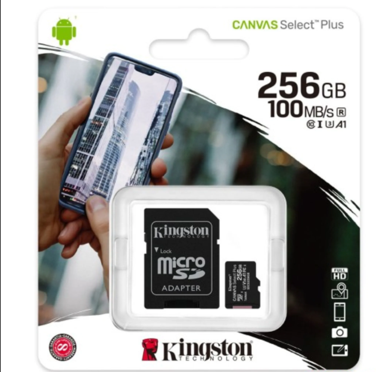 Kingston Canvas Select Plus 256GB Micro SD Card – SDCS2/256
