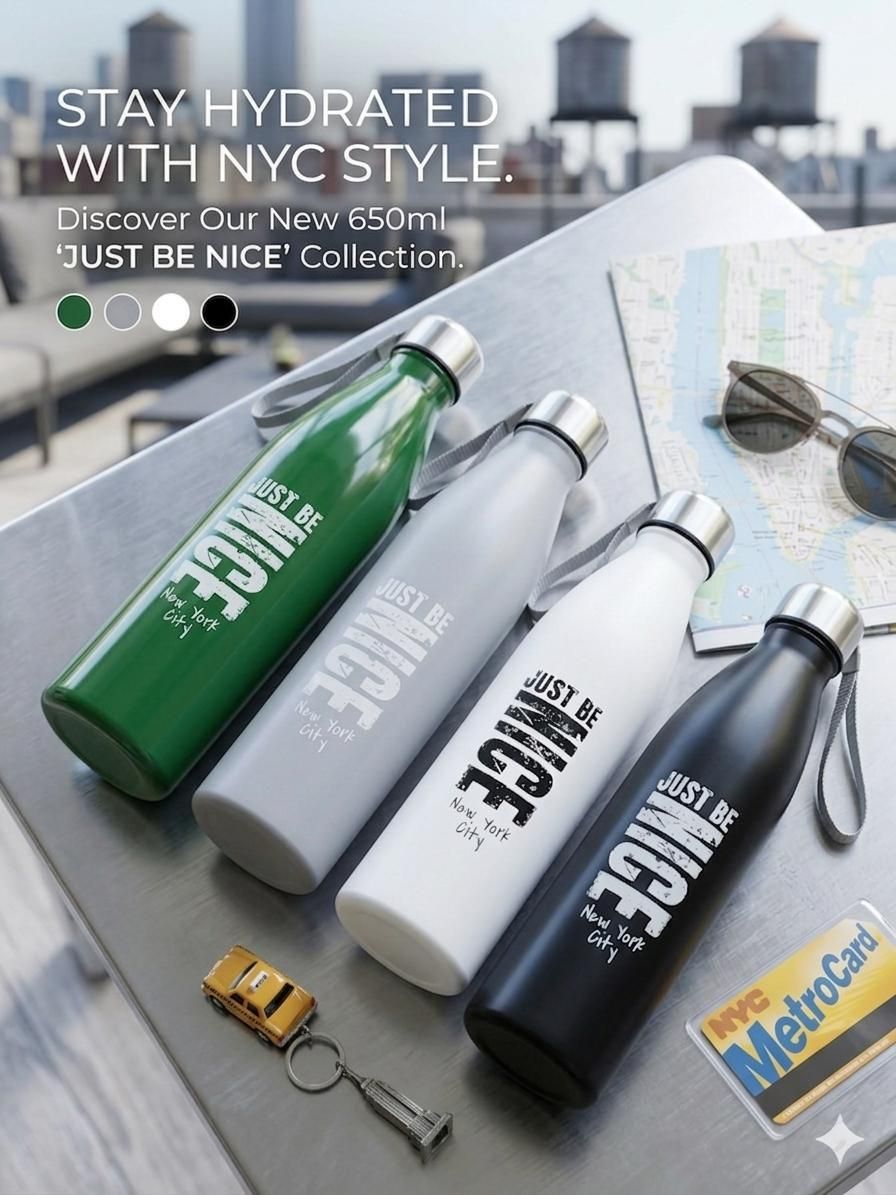 SILVER STAINLESS STEEL HIGH GRADE WATER BOTTLE