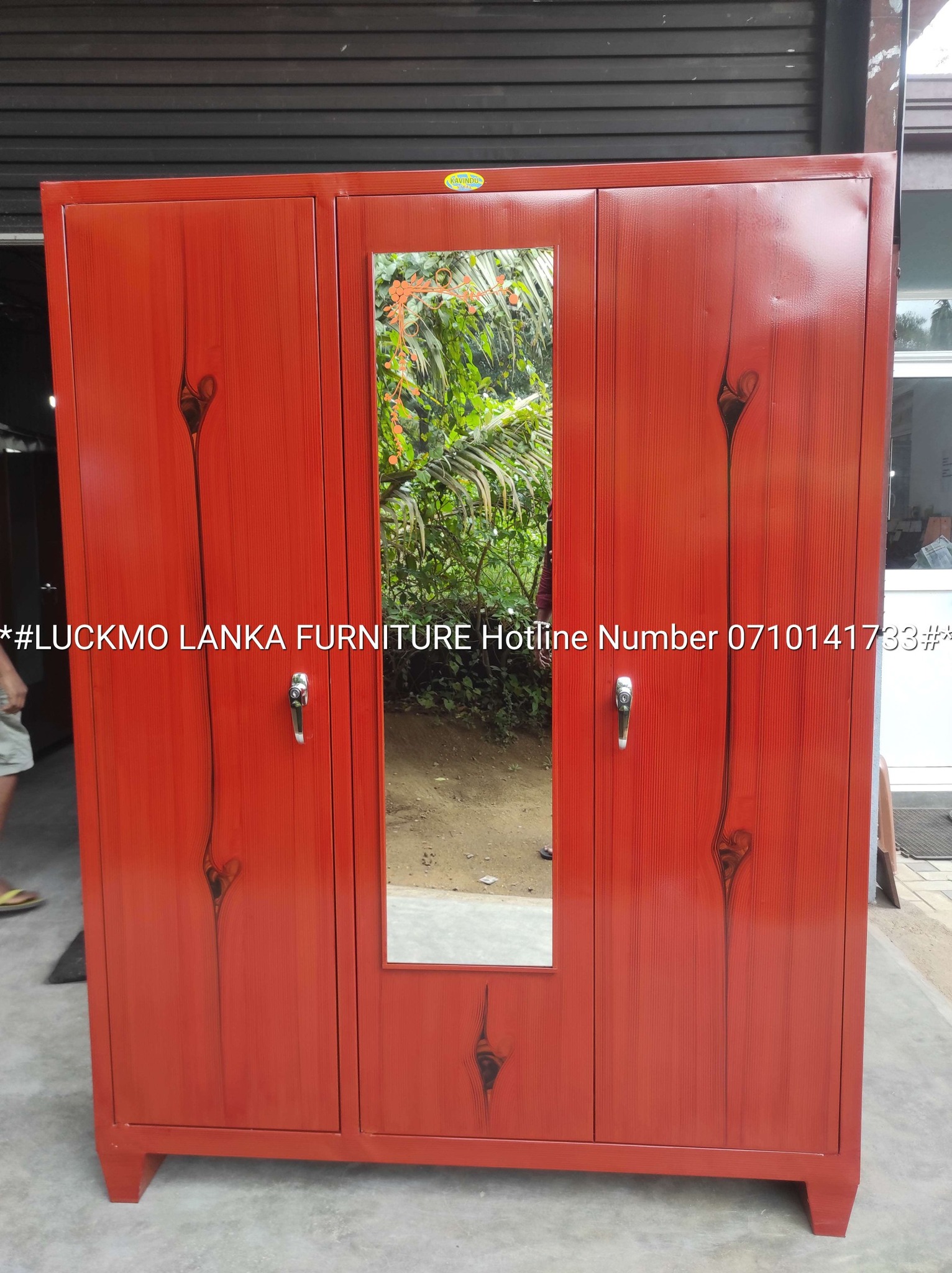 Brand New 3 Door Steel Cupboard With Mirror Finishing