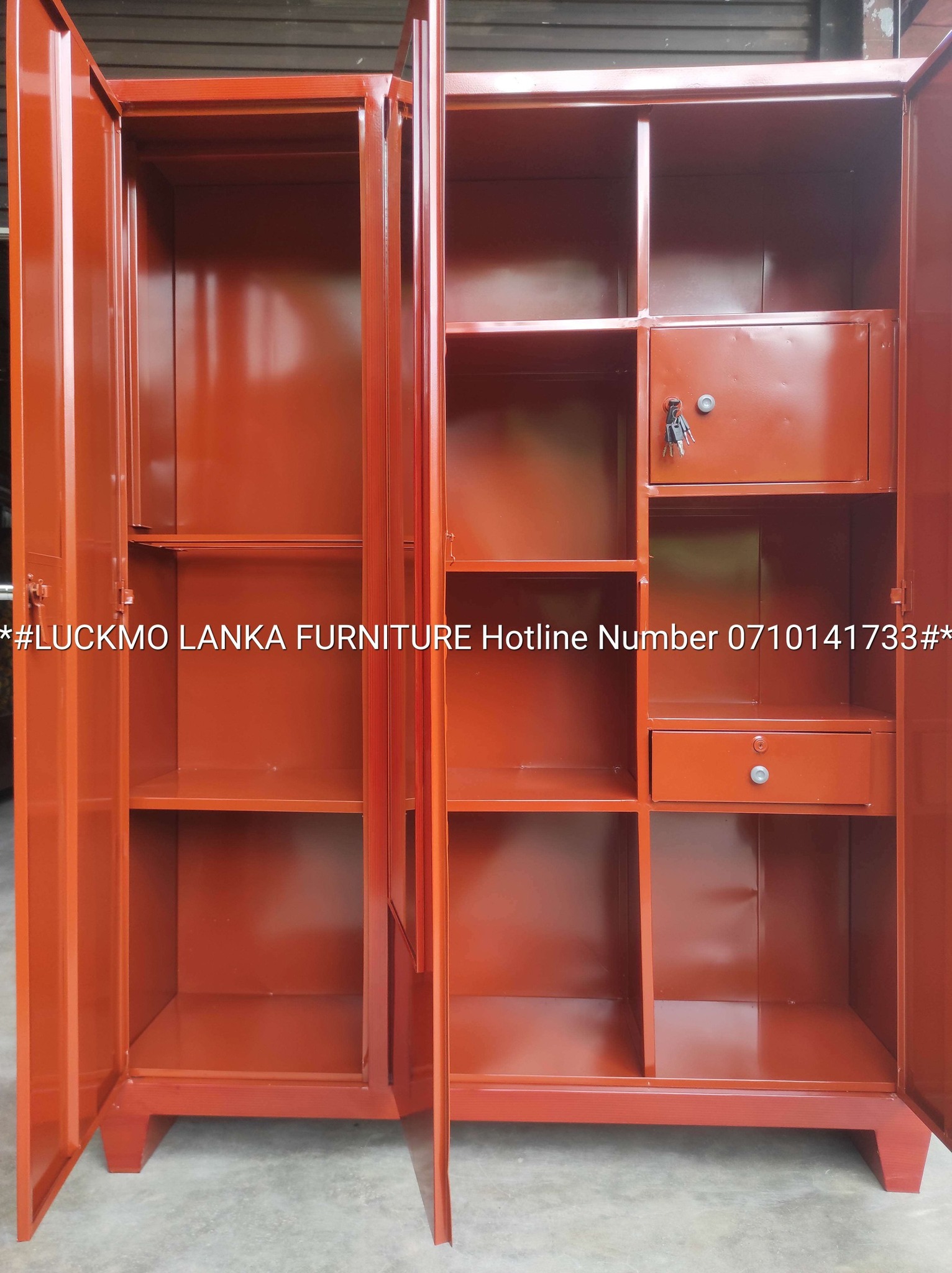 Brand New 3 Door Steel Cupboard With Mirror Finishing