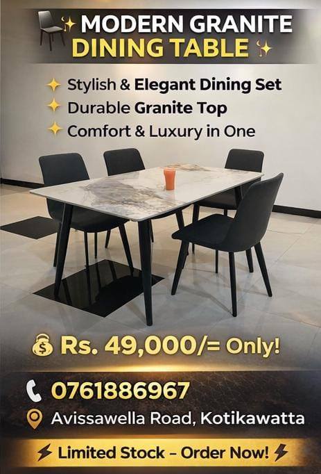 MODERN GRANITE DINING TABLE SET
