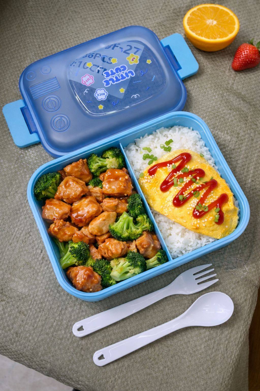 lunch box with Spoon&Fork