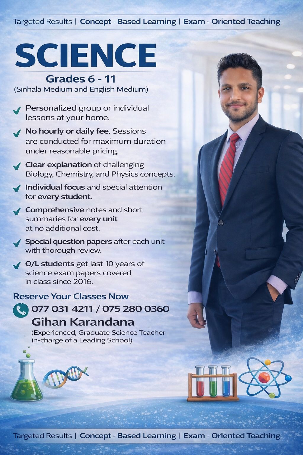 Science Sinhala medium & English medium home visit individual & group classes