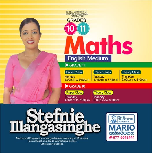 Grade 10 & 11 Maths (English Medium)Class