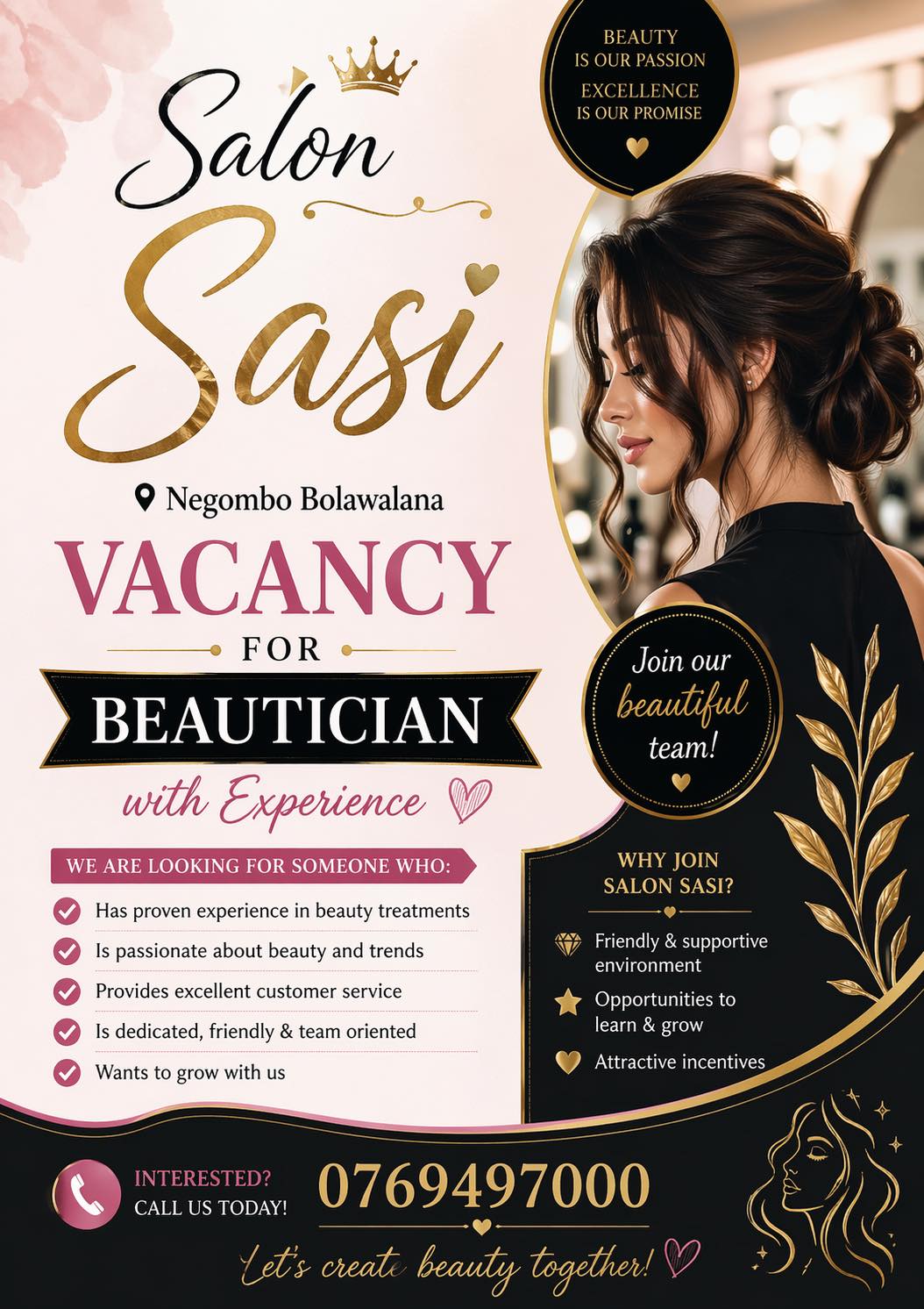 Vacancy Beautician