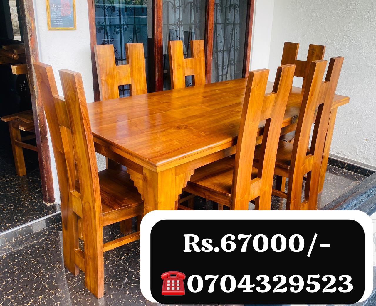 Used teak dining table with 6 chairs