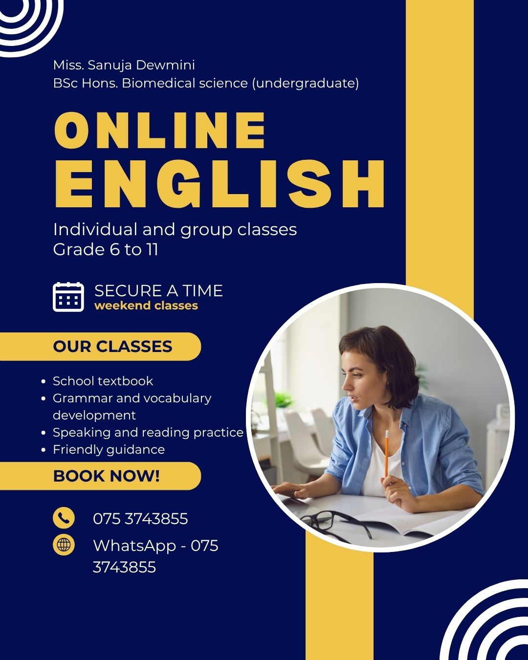Online English classes. Individual and group classes.