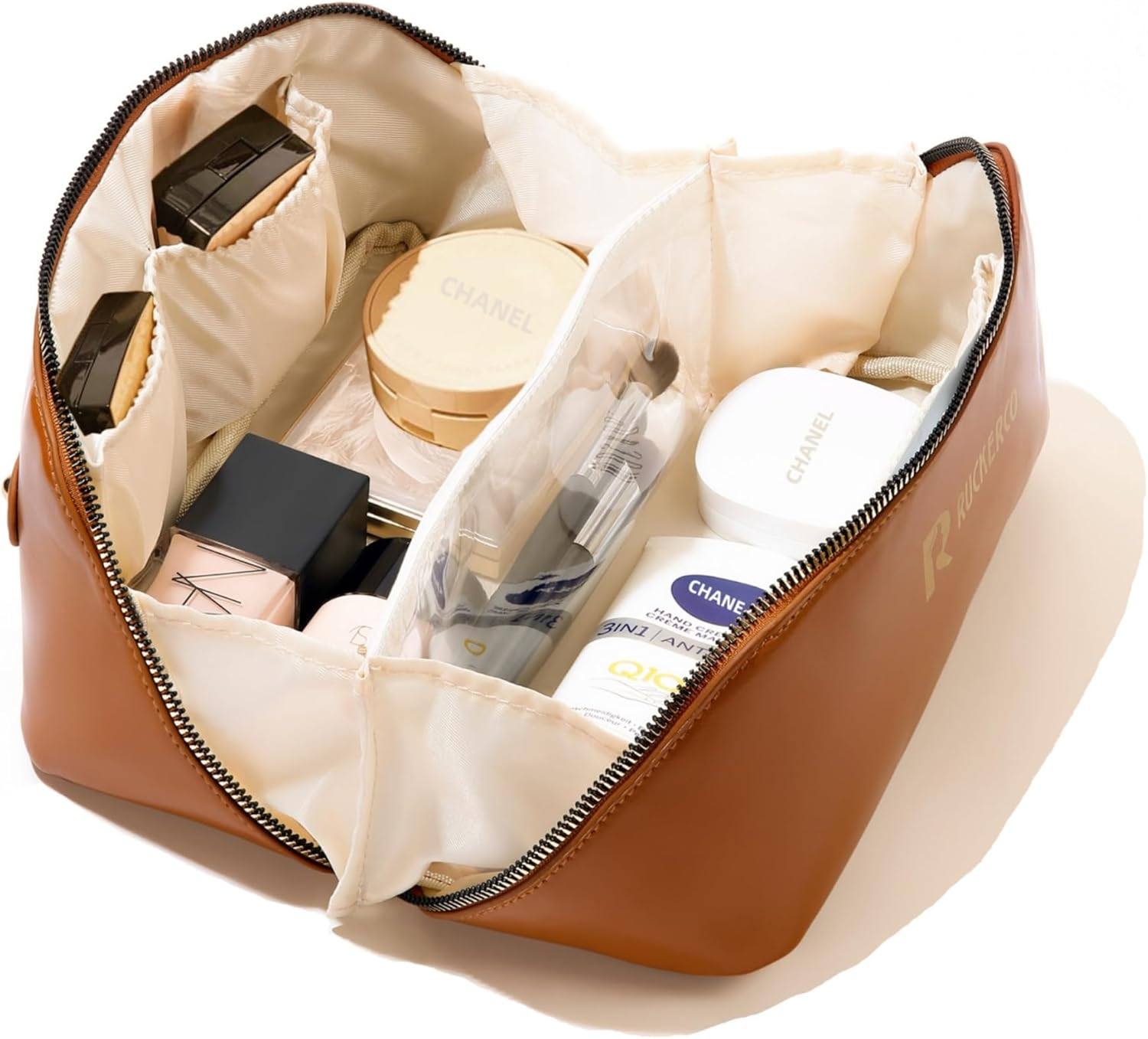 Portable Plain Pattern Makeup Bag