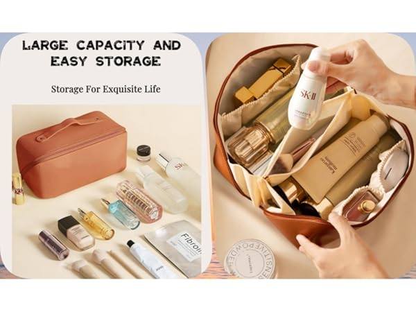Portable Plain Pattern Makeup Bag