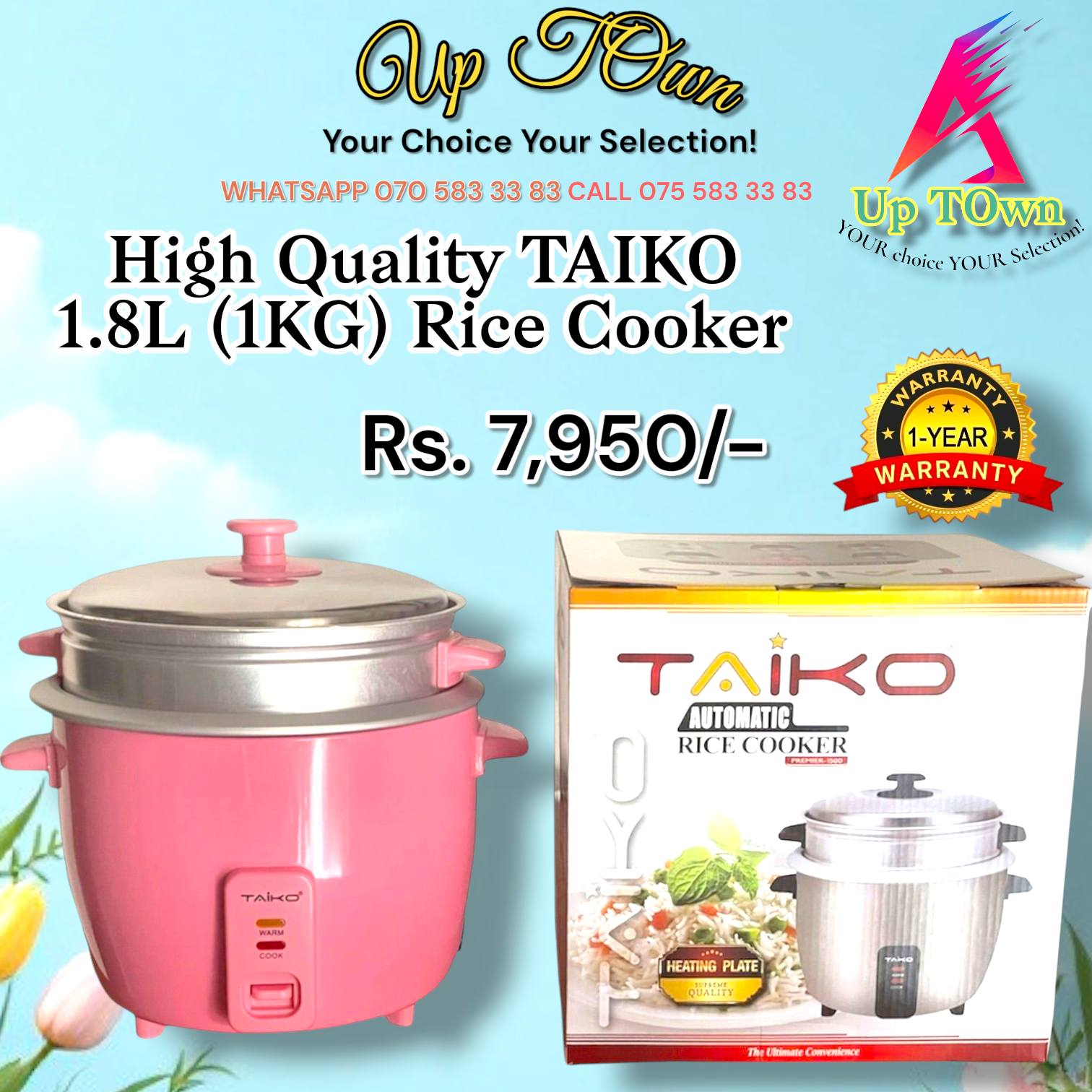 High quality Taiko 1.8l Rice cooker