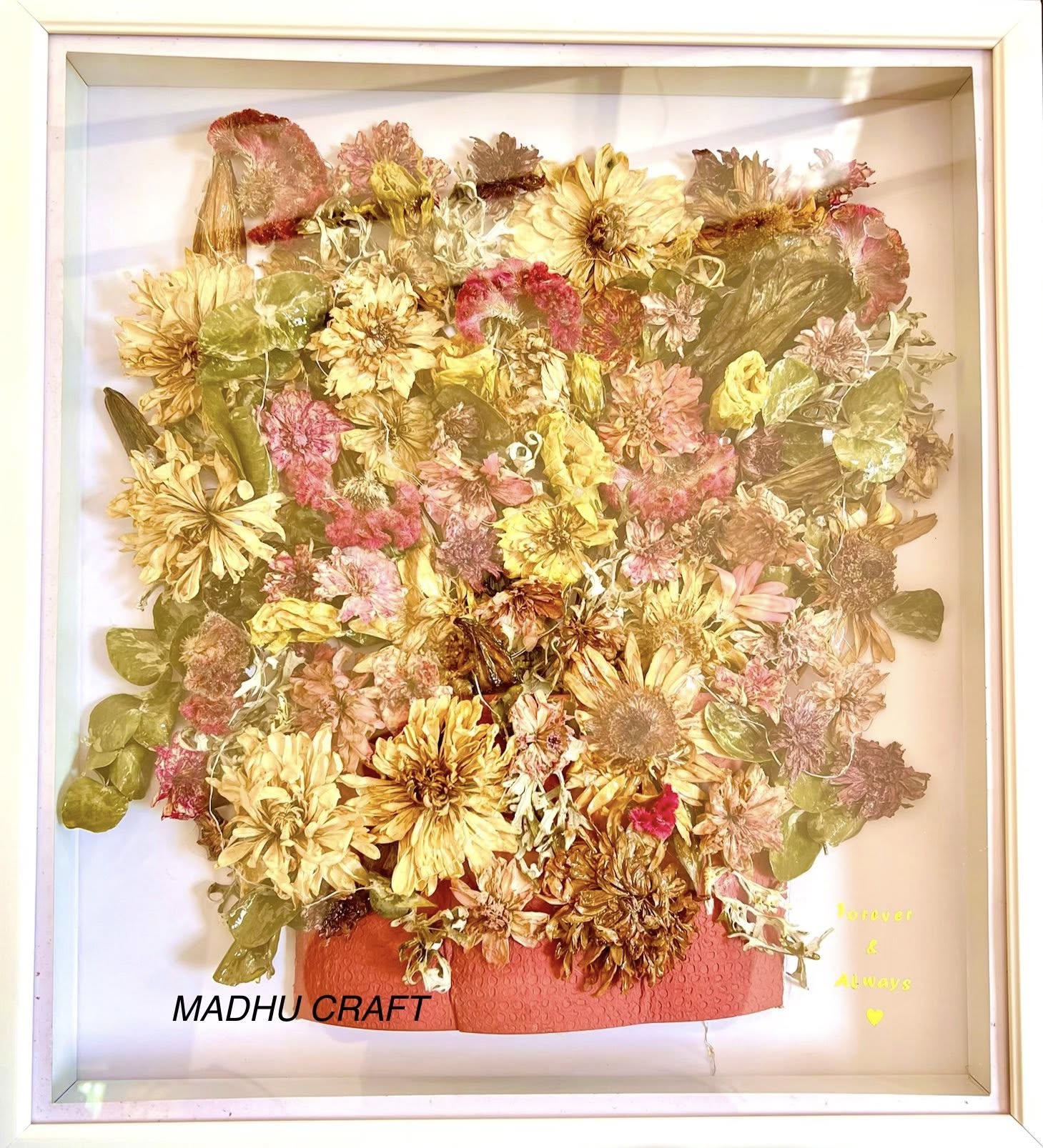 flower preservation frames with lights.