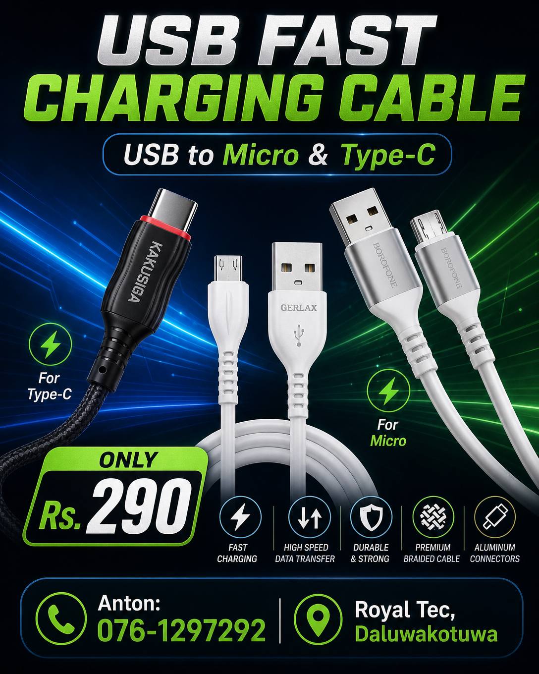 charging cables…