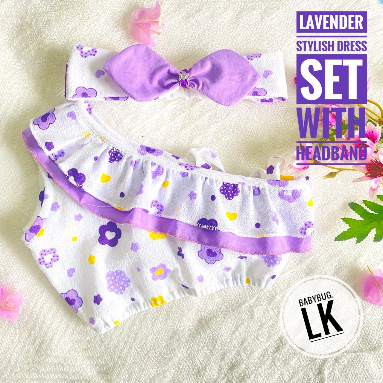 LAVENDER – Adorable TOP & SKIRT SET with HEADBAND