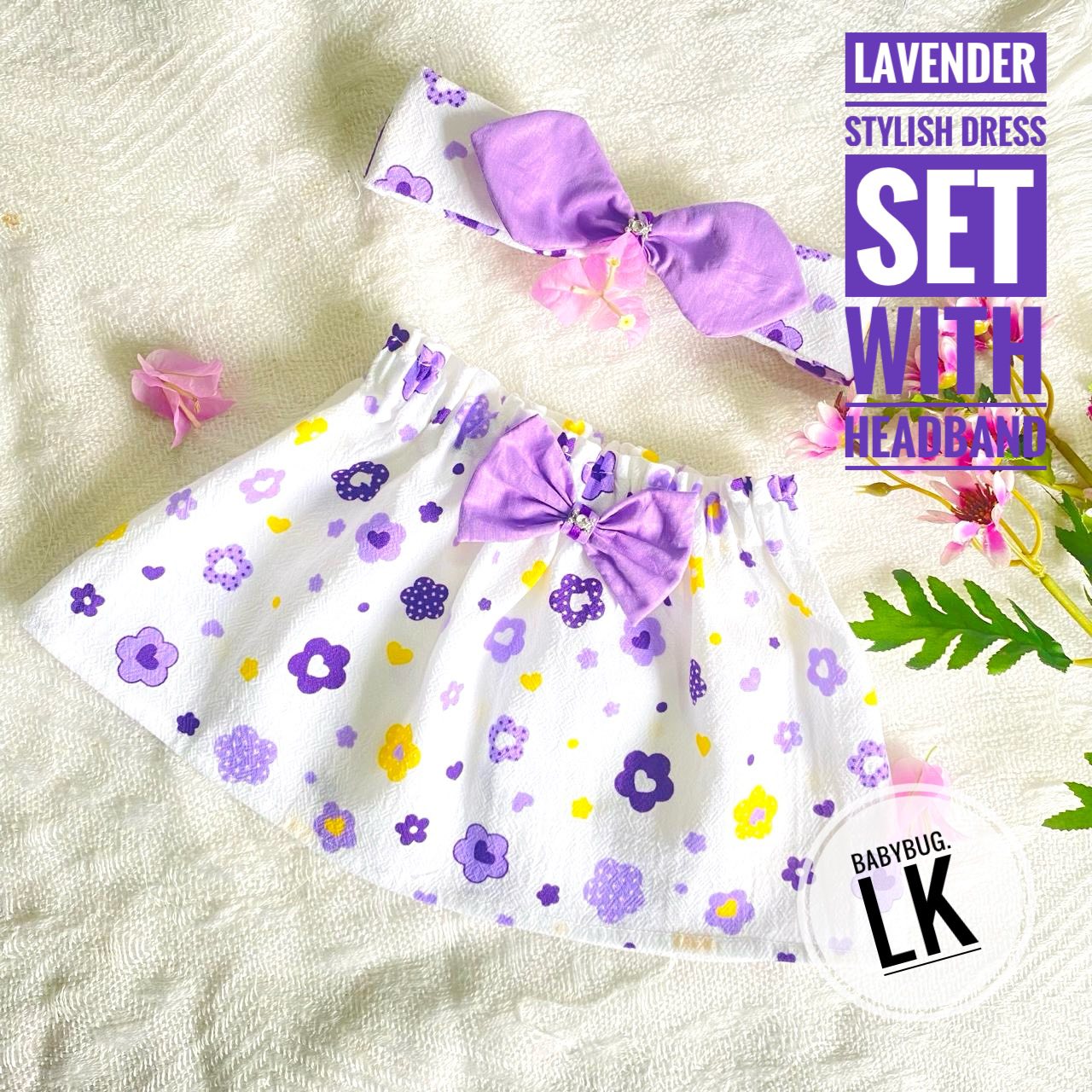 LAVENDER – Adorable TOP & SKIRT SET with HEADBAND