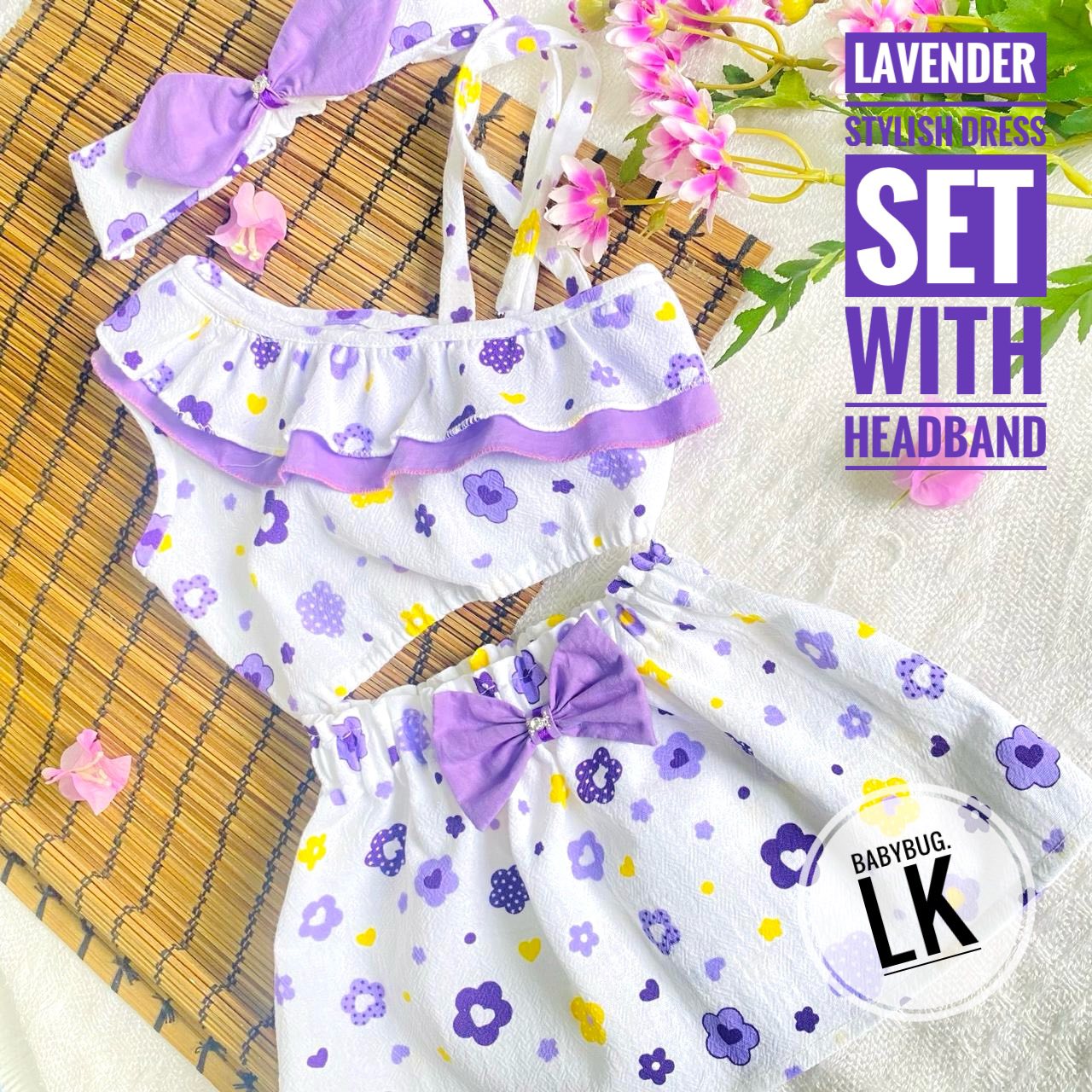 LAVENDER – Adorable TOP & SKIRT SET with HEADBAND