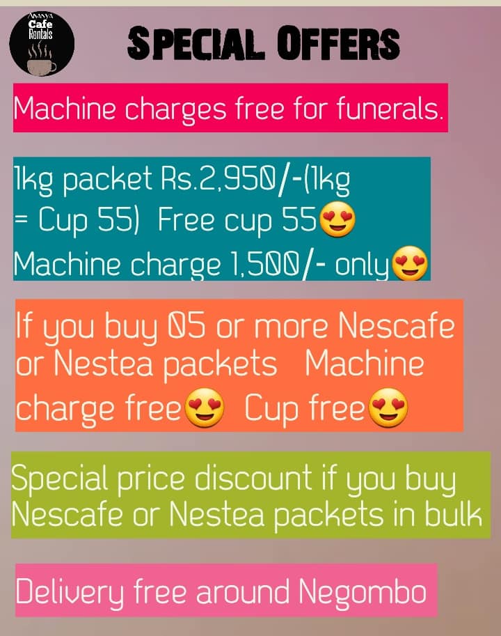 original premix Nescafe & Nestea අපේන් ලබා ගත හැක.
