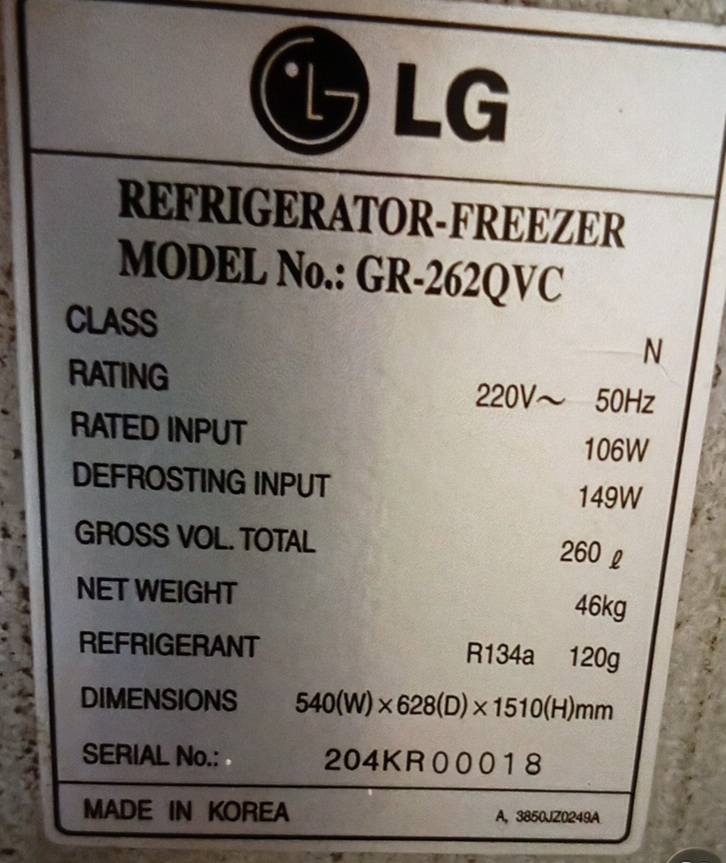 LG 260 L fridge for sale…