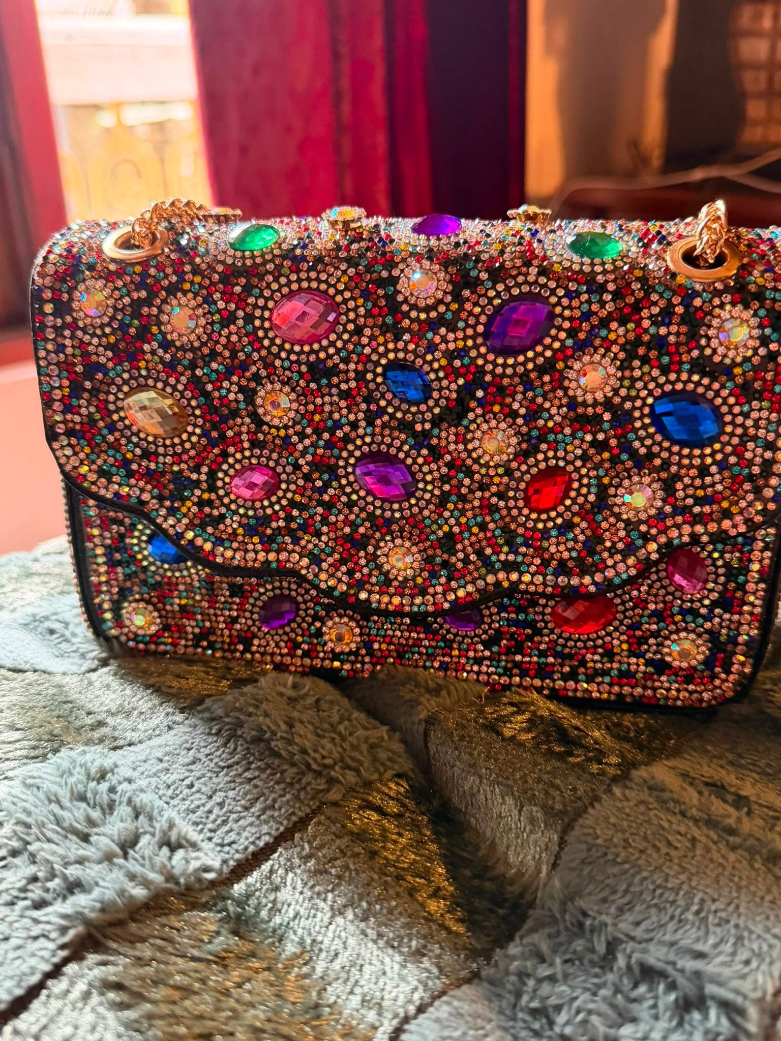 imported Womens wedding clutch bag with heavy stones