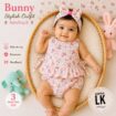 Pure Cotton Cute side tie knot frock + Bunny Headband + Baby Bloomer Full Set