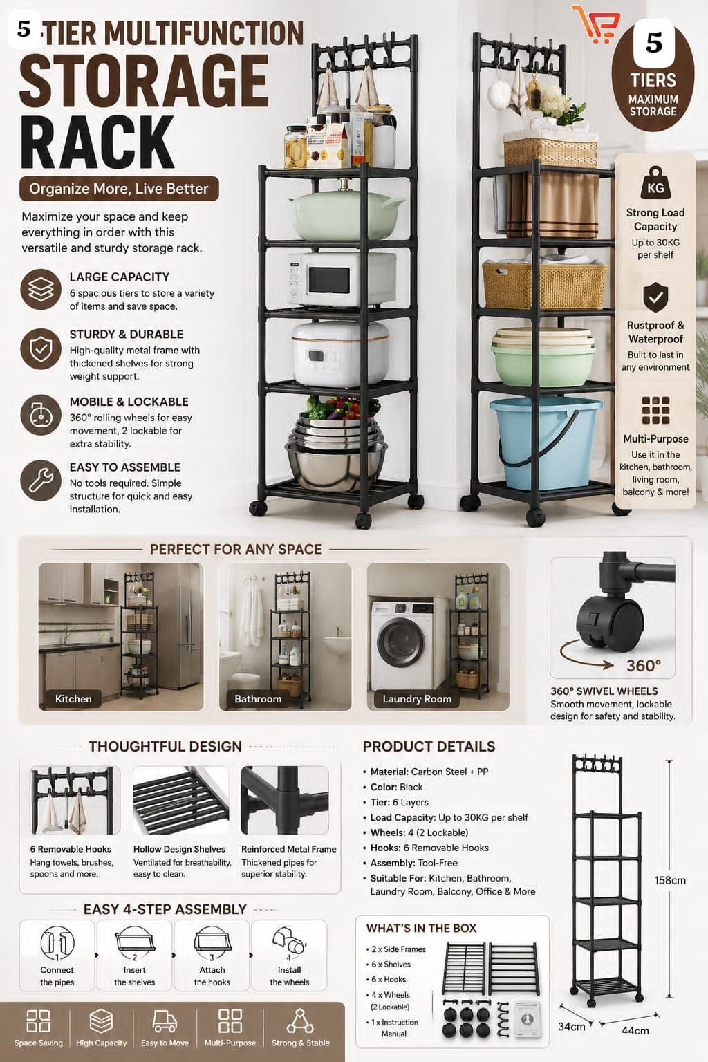 5Tier Hanging Multi Rack