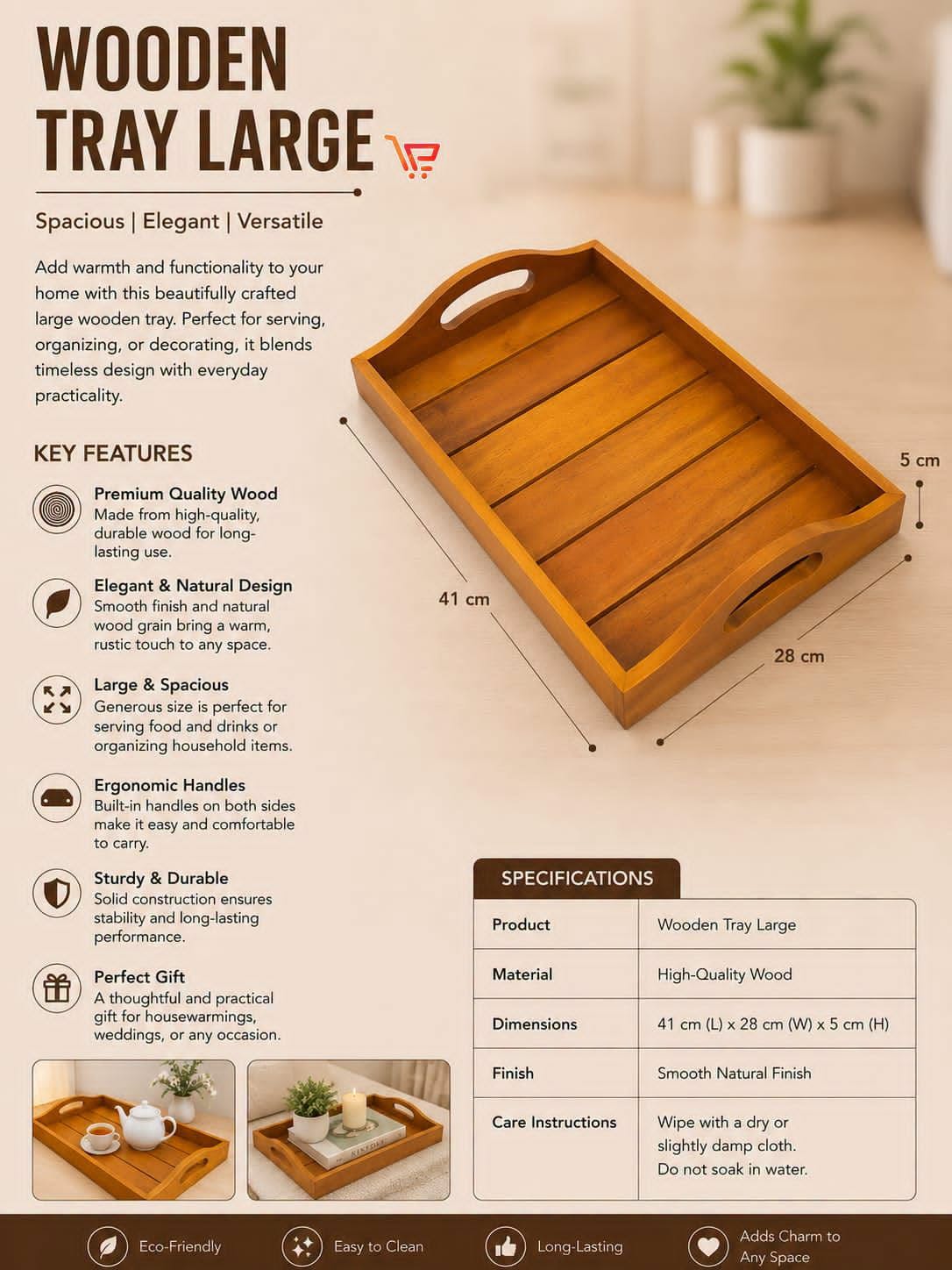 Wooden Tray Large